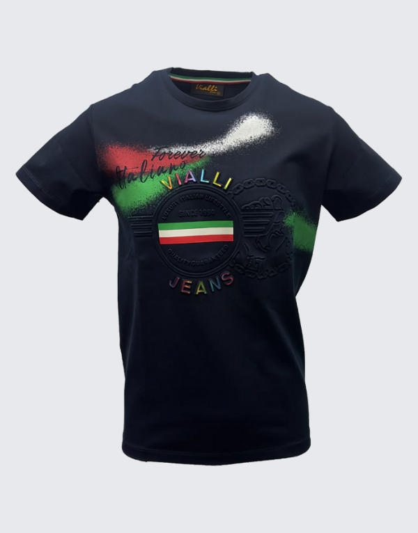 Vialli Jaison Short Sleeve T-Shirt In Navy Men