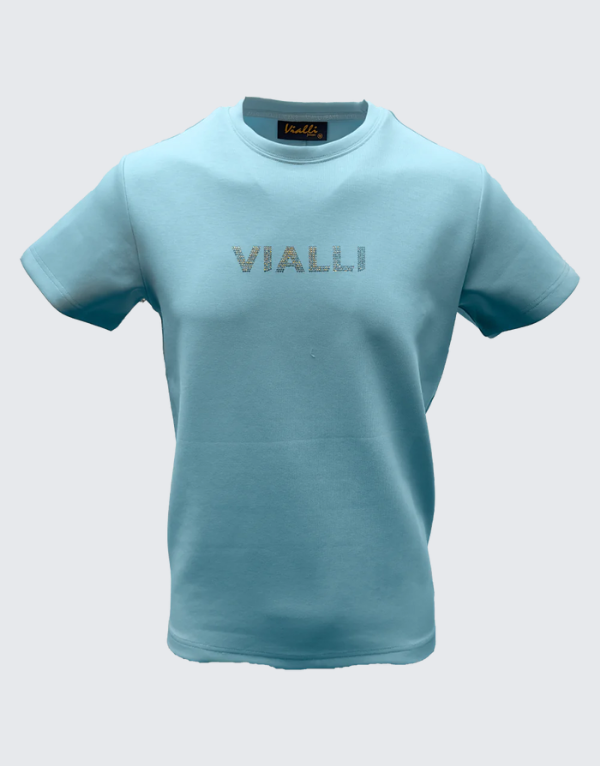 Vialli Jakes Short Sleeve T-Shirt In Baby Blue Men