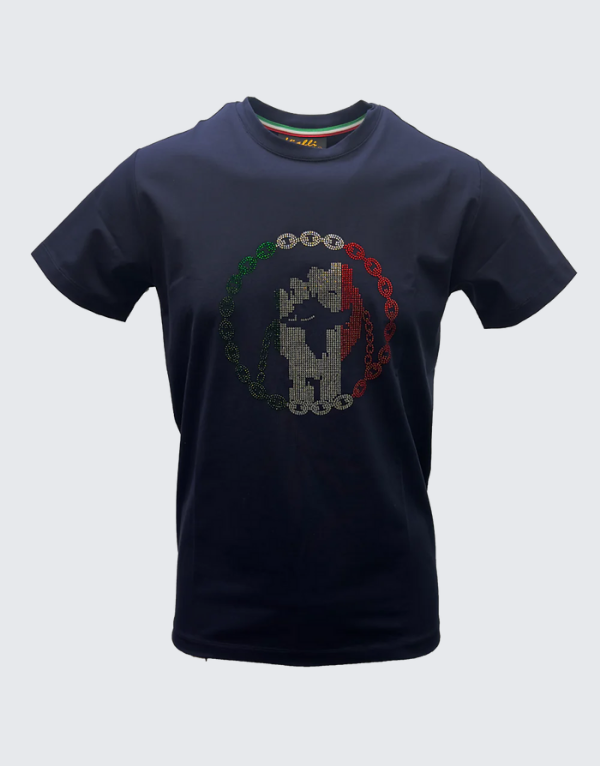 Vialli Jaskandi Short Sleeve T-Shirt In Navy Men