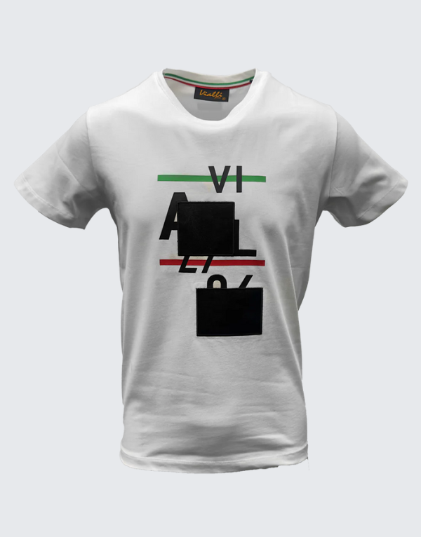 Vialli Jurasic Short Sleeve T-Shirt In White Men