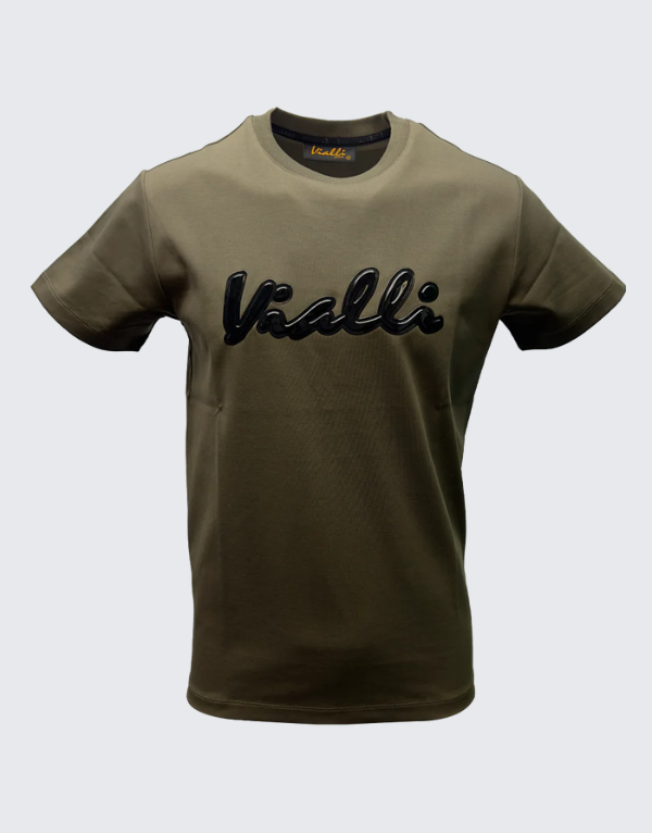 Vialli Justin Short Sleeve T-Shirt In Olive Men