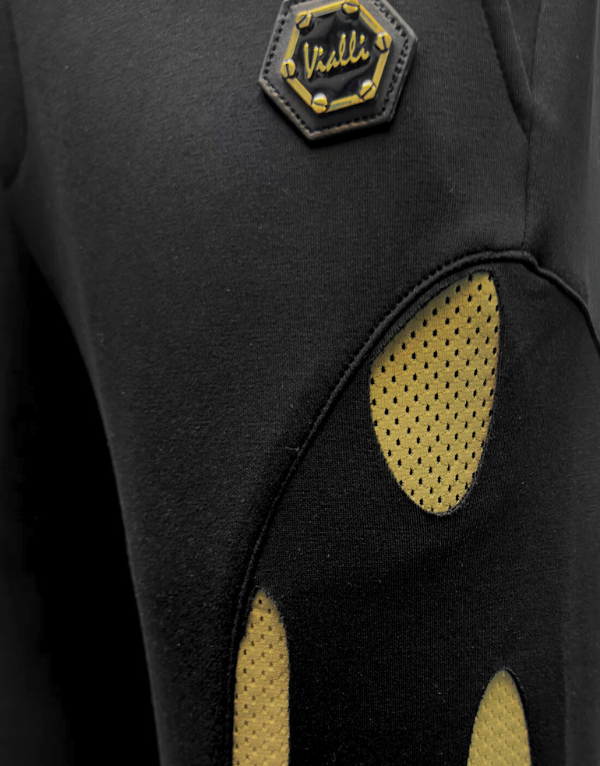 Vialli Kenpant Track Pants In Black And Gold Men