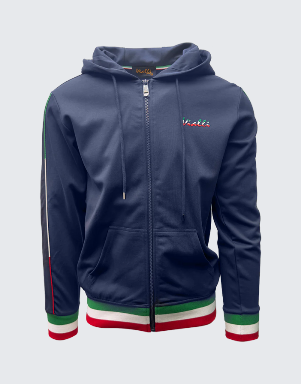 Vialli Kontot Hoodie Sweater In Navy Men
