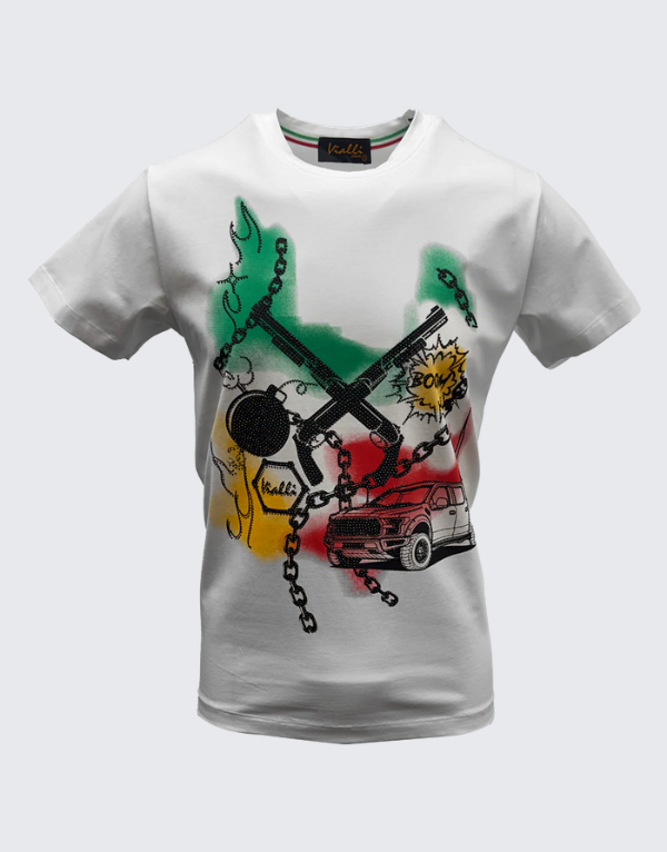 Vialli Lawrence Short Sleeve T-Shirt White Men