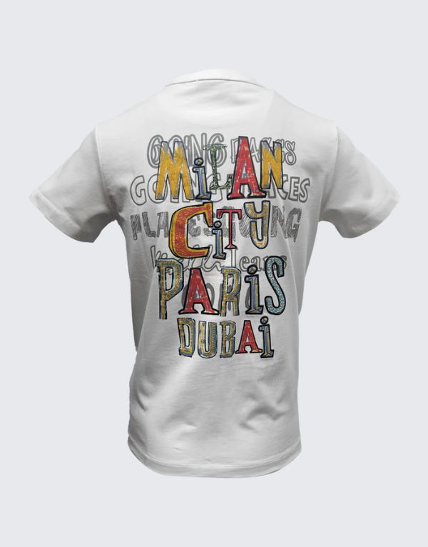 Vialli Leather Short Sleeve T-Shirt White Men