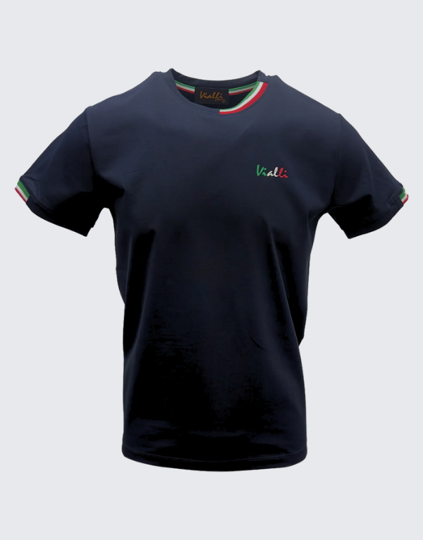 Vialli Nando Short Sleeve T-Shirt Navy Men
