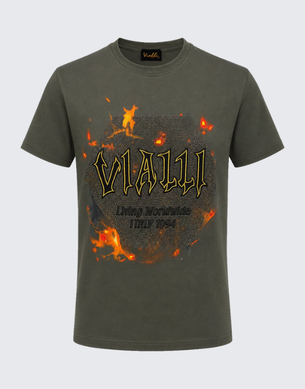 Vialli Nikki Short Sleeve T-Shirt Dark Olive