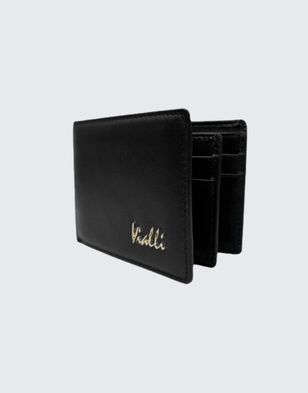 Vialli Plain Tri-Fold Wallet Black Men