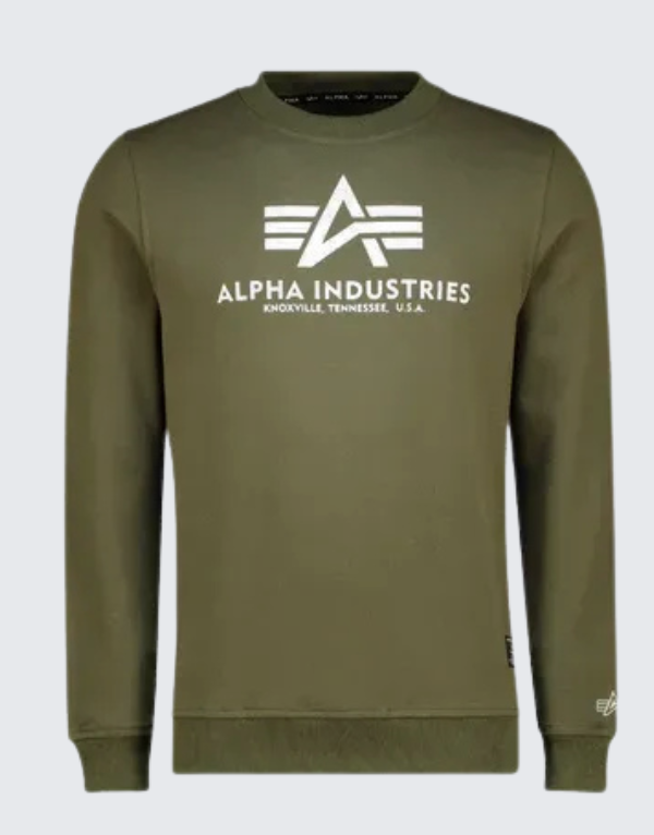 Alpha Logo Crew Neck Sweater 004 Sage Men