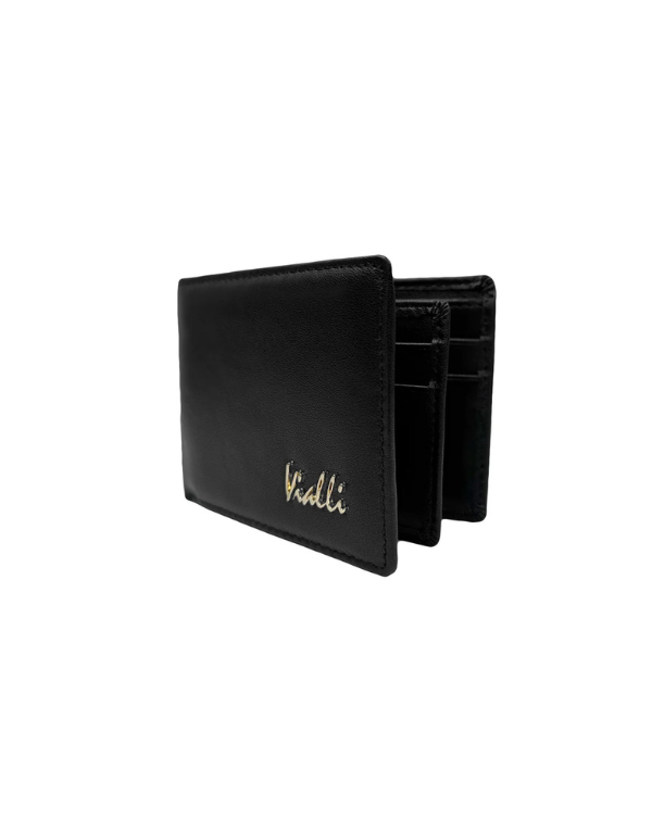 Vialli Plain Tri Fold Wallet Blk