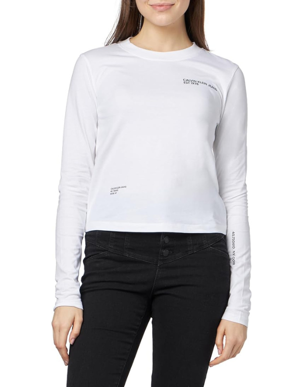 Calvin Klein Multi Placement L/S Tee Wht