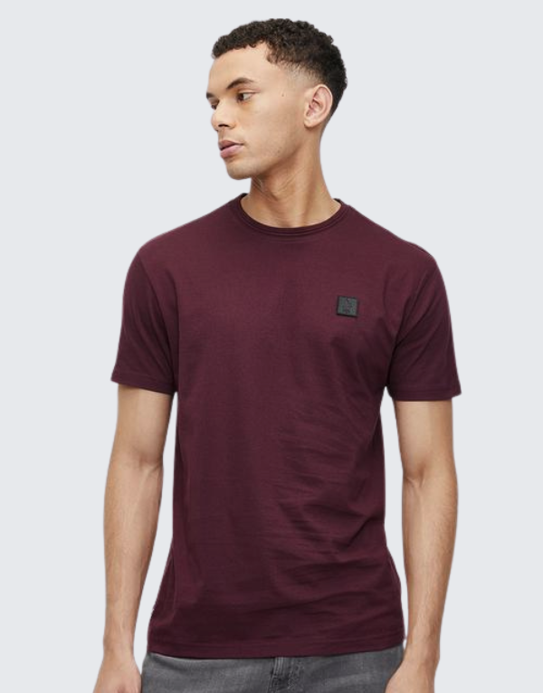 Polo Logo Badge Short Sleeve T-Shirt In Burgundy Men