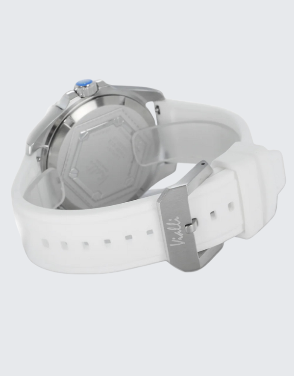Vialli Silver Stainless Steel Watch In Black For Men