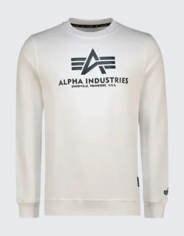 Alpha Logo Crew Neck Sweater 003 White Men
