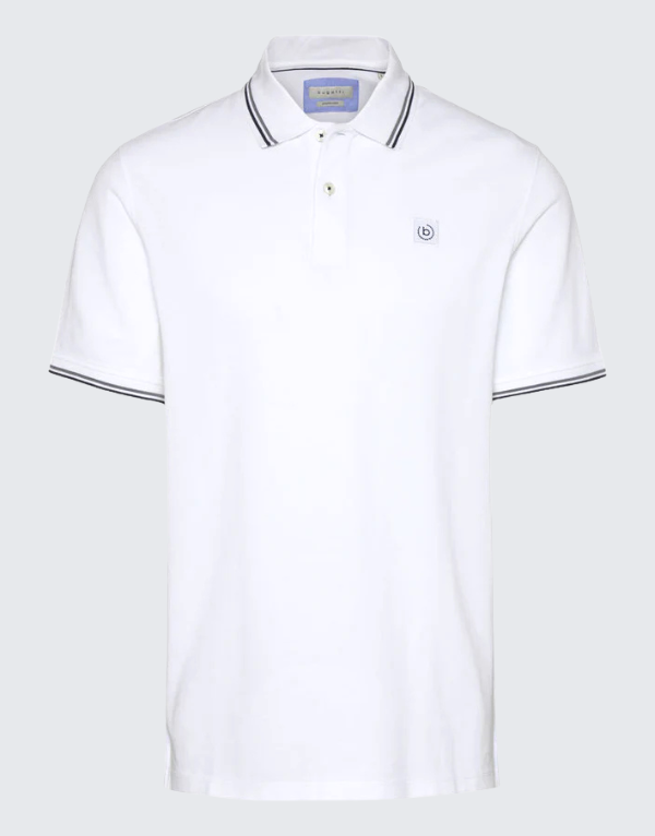 Bugatti  Short Sleeve Polo Shirt In White Men