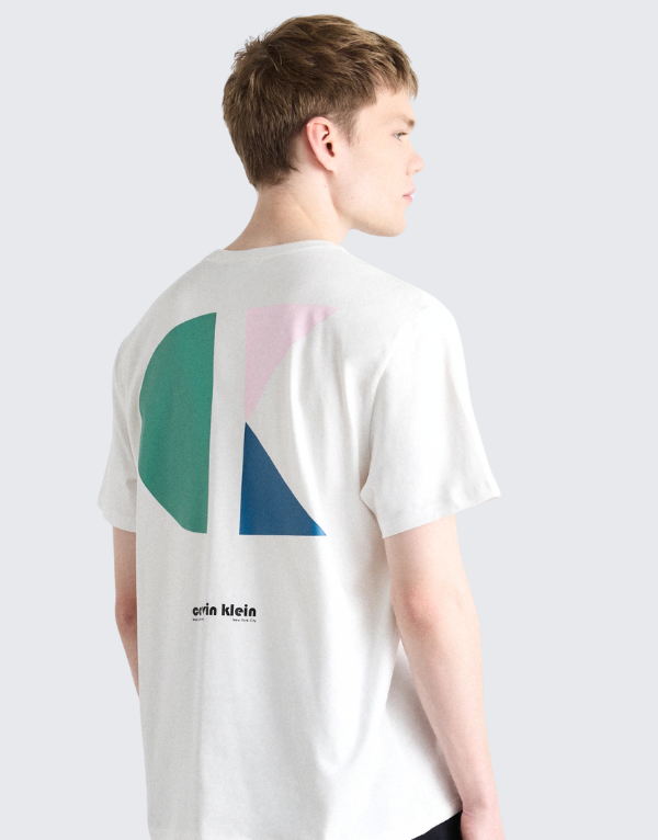Calvin Klein Bauhaus Logo Graphic Short Sleeve T-Shirt White Men