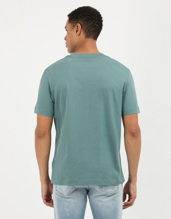 Calvin Klein Chenille Monologo T-Shirt In Teal Men 