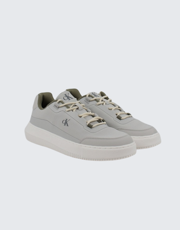 Calvin Klein Chunky Cupsole Tech Ripstop Sneakers In Light Grey Men