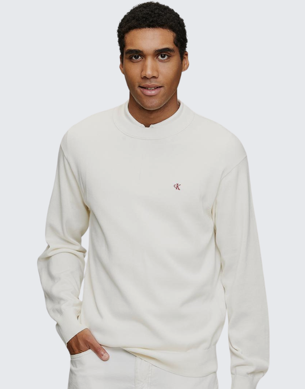 Calvin Klein Easy Cotton Crew Neck Sweater White Men