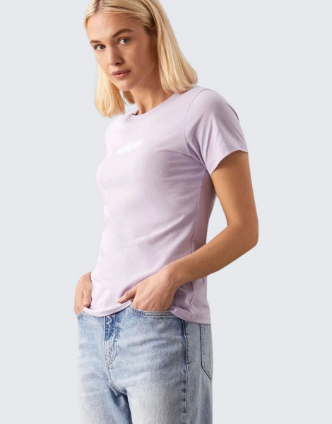 Tシャツ・カットソー [MATINKIM]slim line half top in lilac Matin Kim Slim Line Half Top In Lilac | Basic Tees for Women