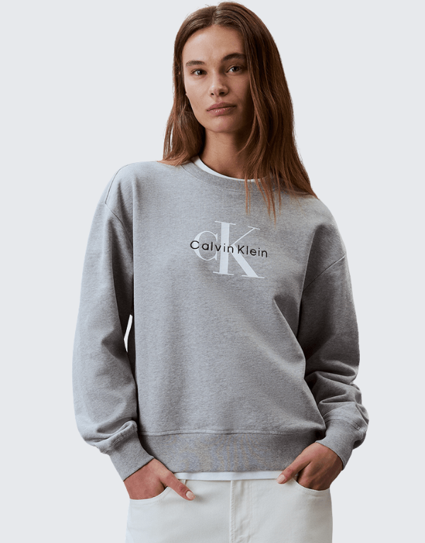 Calvin Klein French Terry Crew Neck Sweater Grey Heather Men