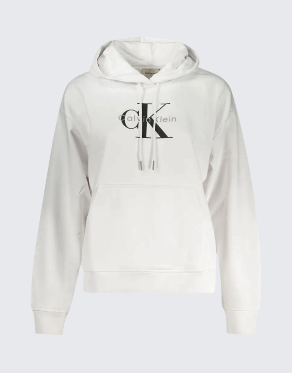 Calvin Klein Monologo French Terry Hoodie White