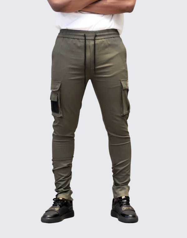 Covali Cargo Pants In Military Green For Men
