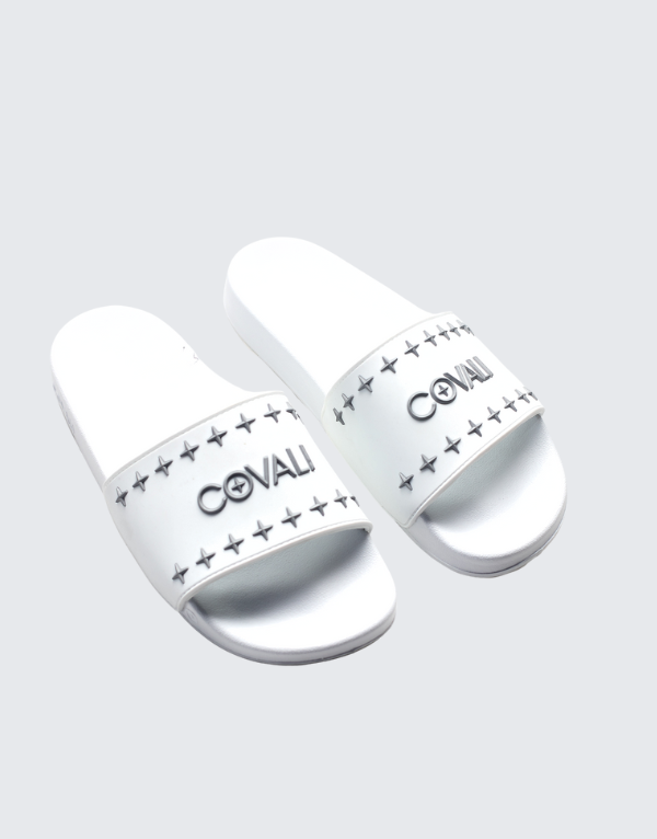 Covali Diablo Slide Sandals In White Men