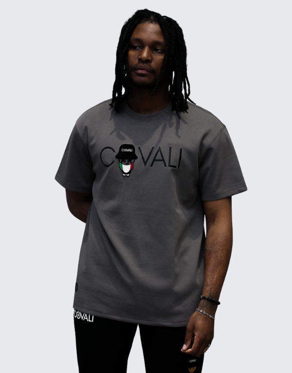 Covali Tipo T-Shirt In Dark Grey With Box Logo