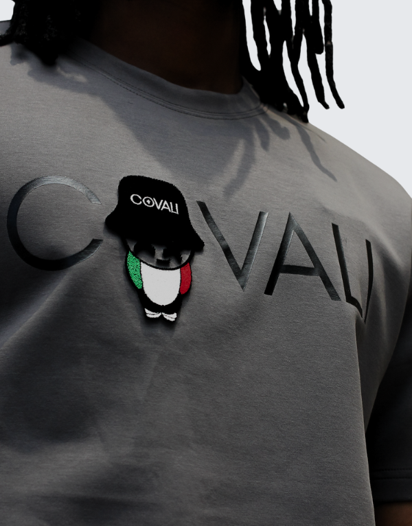 Covali Tipo T-Shirt In Dark Grey With Box Logo