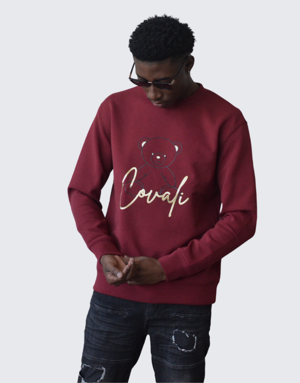 Covali Vitrala Sweater In Burgundy Men