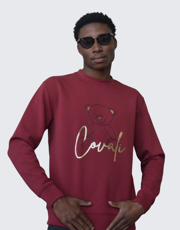 Covali Vitrala Sweater In Burgundy Men