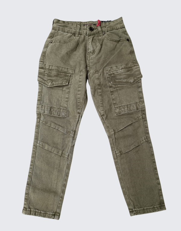 Cutty Boys Rain Cargo Denim Jeans In Oak Kids