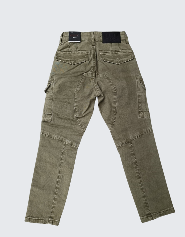 Cutty Boys Rain Cargo Denim Jeans In Oak Kids