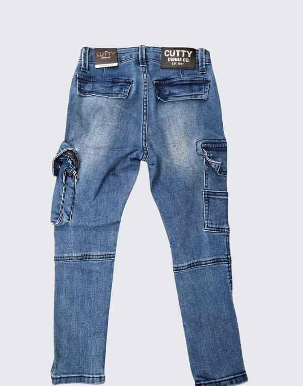 Cutty Leon Boys Denim Jeans In Blue Kids