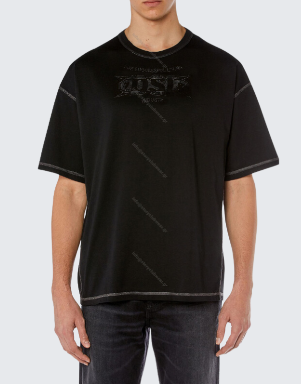 Diesel T-Boxt Side Short Sleeve T-Shirt In Black (9Xx) Men