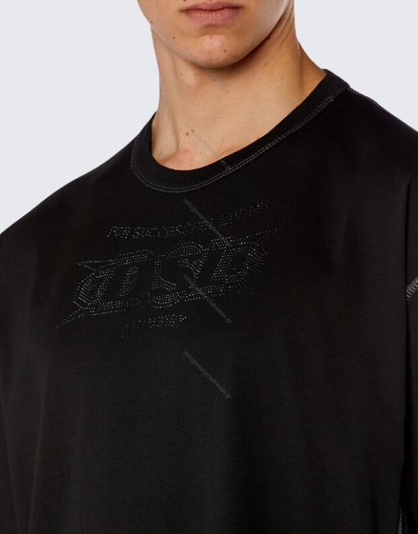 Diesel T-Boxt Side Short Sleeve T-Shirt In Black (9Xx) Men