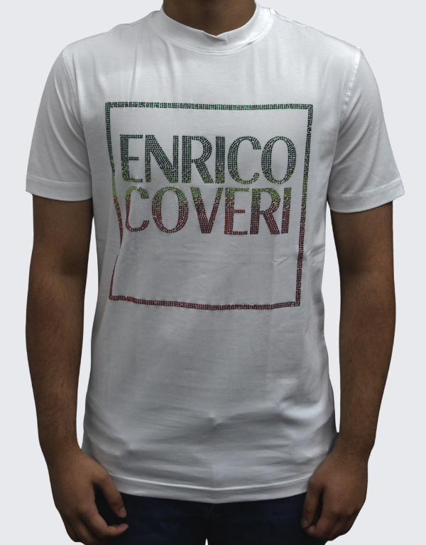 Enrico Coveri Bling Short Sleeve T-Shirt 01 White Men