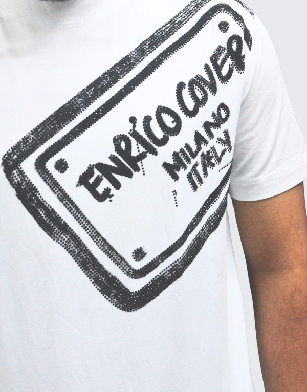 Enrico Coveri Bling Short Sleeve T-Shirt 07 White Men