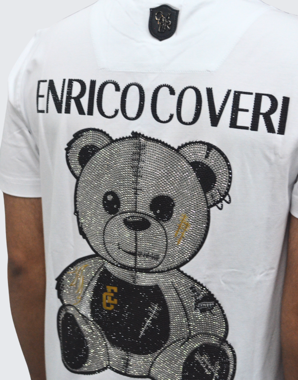 Enrico Coveri Bling Short Sleeve T-Shirt White Men