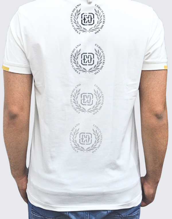 Enrico Coveri Short Sleeve Golfer 10 Off White Men