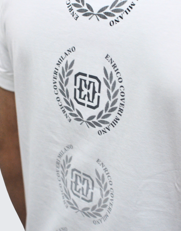 Enrico Coveri Short Sleeve Golfer 10 Off White Men