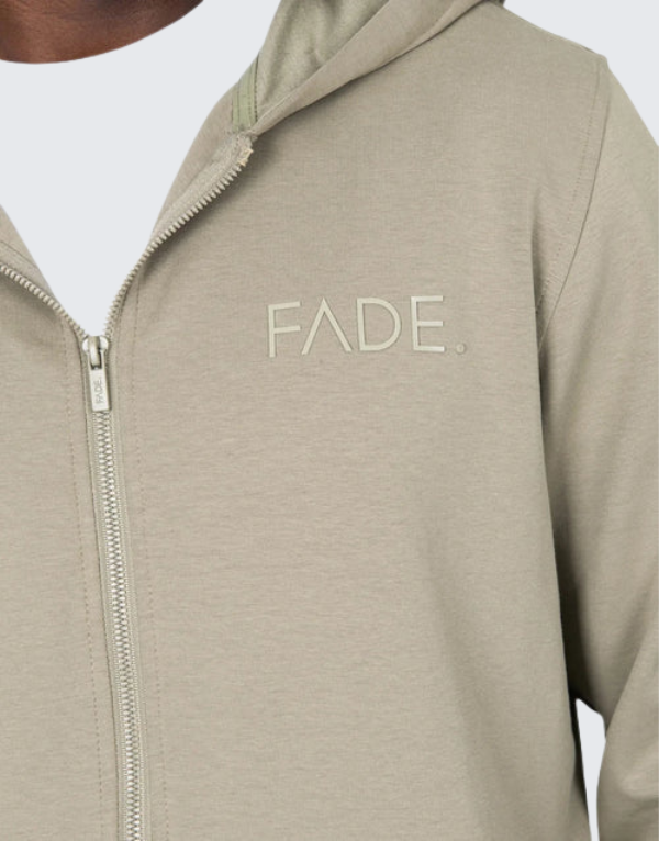 Fade Essential Zip Hooded Sweater Taupe Brown Men
