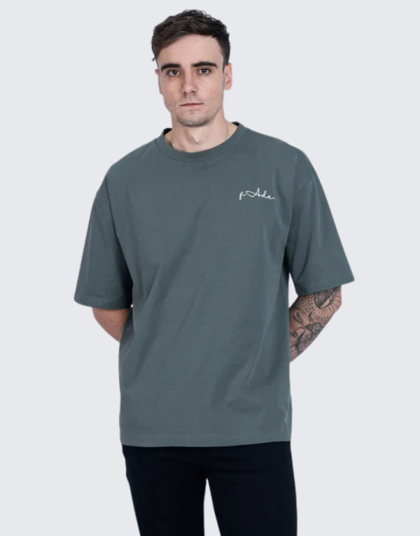 Fade Signature Boxy Short Sleeve T-Shirt Green Men