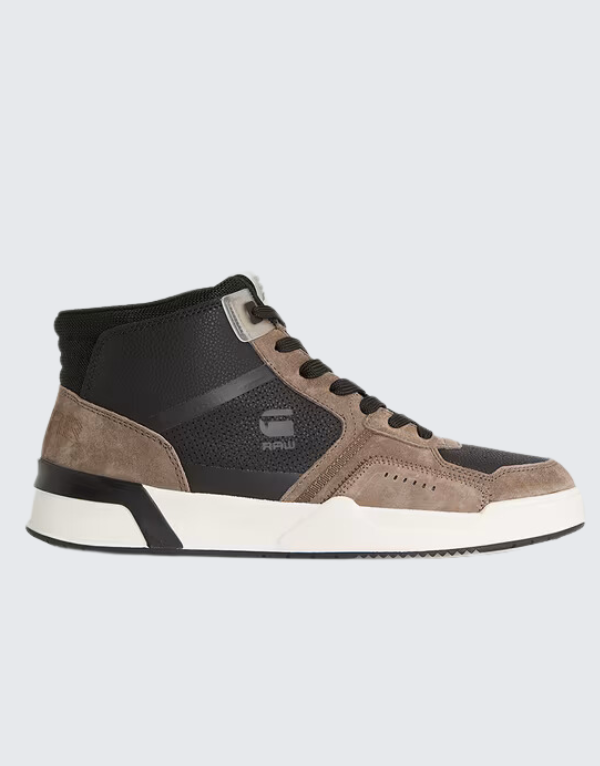 G-Star Raw Carrick Cup Mid Sneakers For Men In Black And Taupe Men