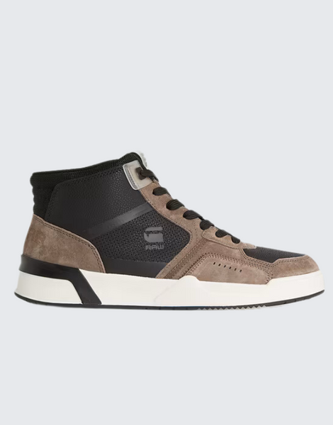 G-Star Raw Carrick Cup Mid Sneakers In Black And Taupe Men