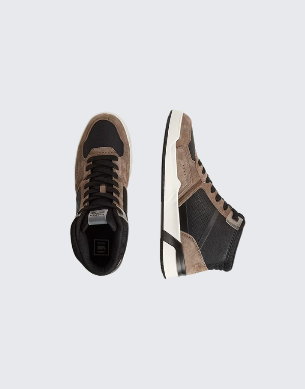 G-Star Raw Carrick Cup Mid Sneakers For Men In Black And Taupe Men