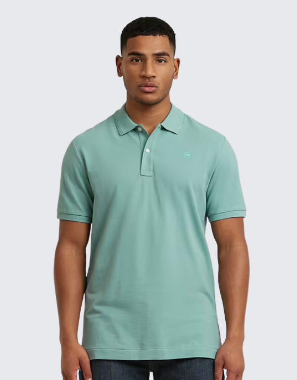 G-Star Raw Dunda Slim Fit Short Sleeve Polo Shirt Mineral Blue