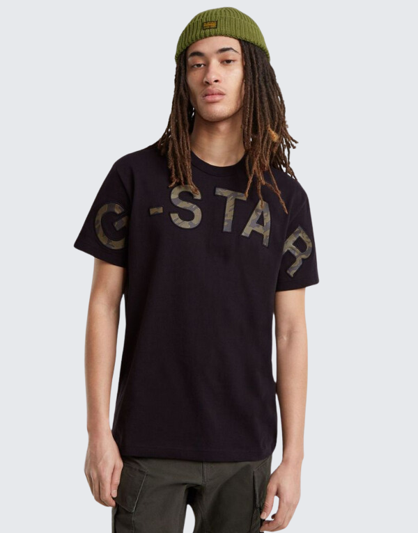 G-Star Raw Embroidered Print T-Shirt Dark Black Men