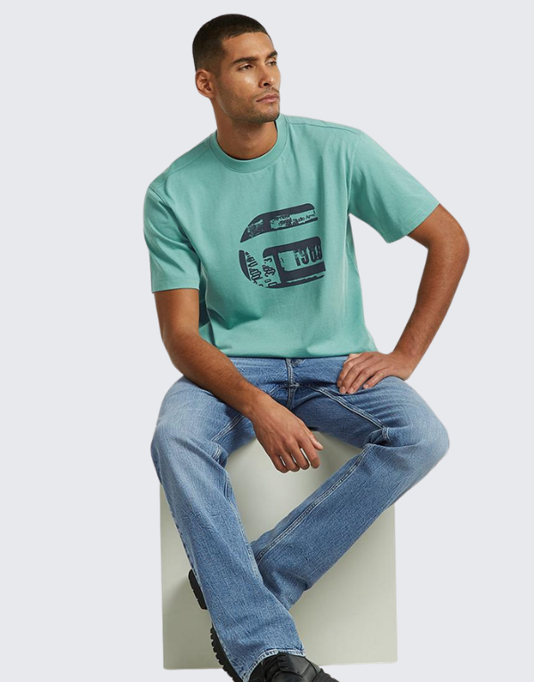 G-Star Raw G Icon Graphic Short Sleeve T-Shirt Mineral Blue Men